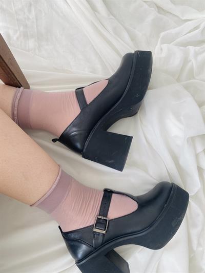 Retrobird Thin Denier Style Lilac Colored Thin Ankle Socks