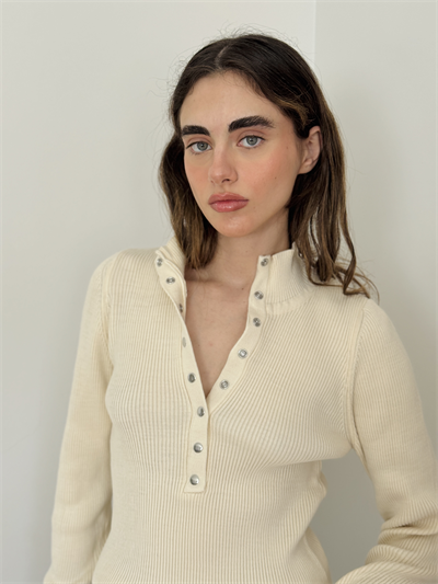Retrobird Beige Thin Studded Knitwear Sweater