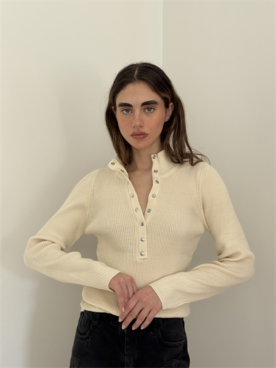 Retrobird Beige Thin Studded Knitwear Sweater