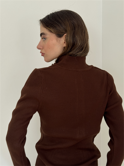 Retrobird Brown Thin Studded Knit Sweater