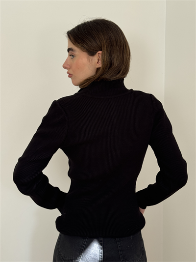 Retrobird Black Thin Studded Knit Sweater