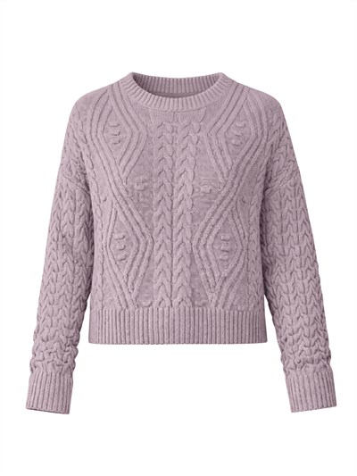 Retrobird Embossed Pattern Lilac Knit Sweater
