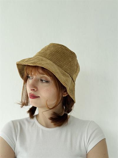 Retrobird Velvet Fabric Bucket Fisherman Model Winter Mustard Standard Size Hat