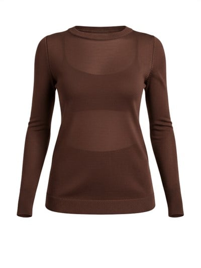 Retrobird Brown Transparent Fit Knit Sweater
