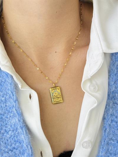 Retrobird Tarnish Resistant Steel Gold Color Tarot Zodiac Necklace