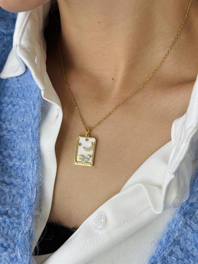 Retrobird Tarnish-Resistant Steel White Tarot Necklace