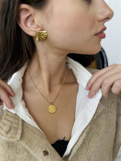 Retrobird Tarnish Resistant Steel Gold Color Tarot Zodiac Necklace