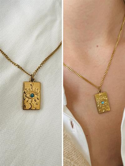 Retrobird Tarnish-Resistant Steel Blue Tarot Necklace