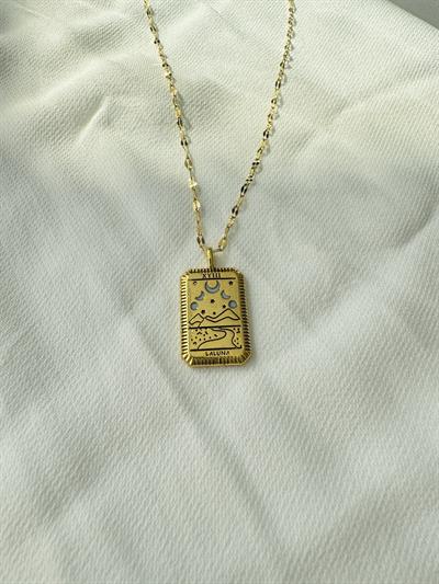 Retrobird Tarnish Resistant Steel Gold Color Tarot Zodiac Necklace