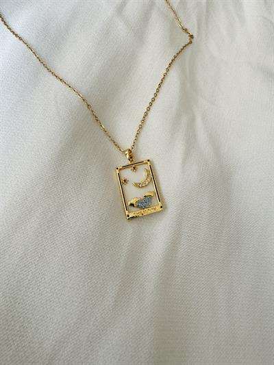 Retrobird Tarnish-Resistant Steel White Tarot Necklace