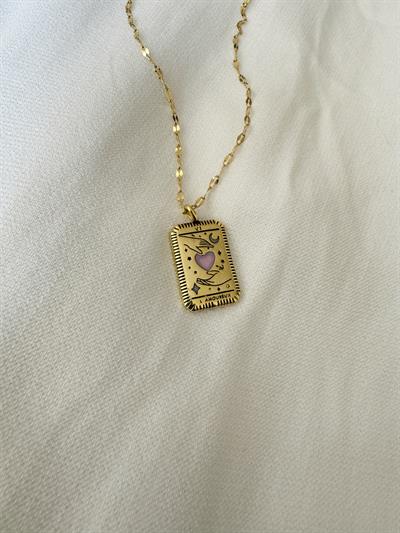 Retrobird Tarnish-Resistant Steel Pink Tarot Necklace