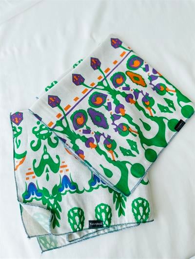 Retrobird Linen Fabric Patterned Womens Scarf