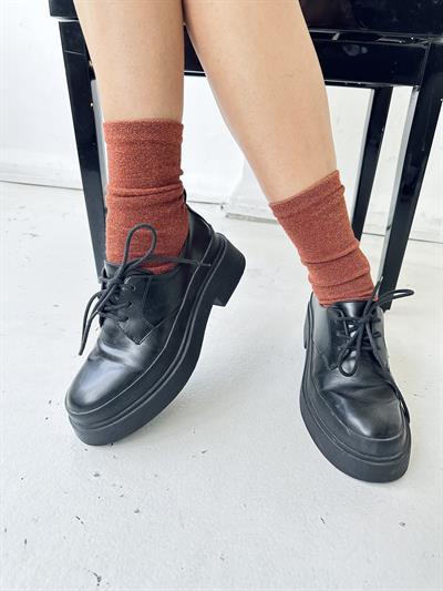 Retrobird Brick Color Glittery Womens Socks