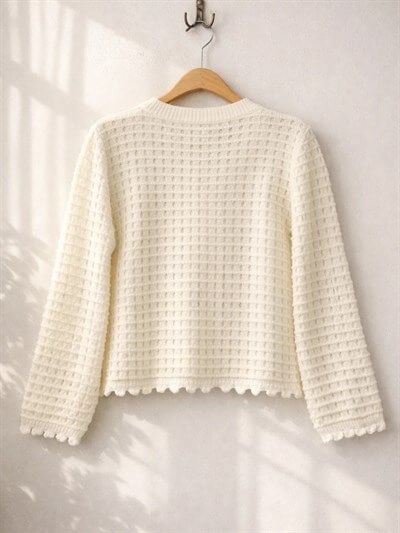 Retrobird Off-White Embroidered Romantic Cardigan