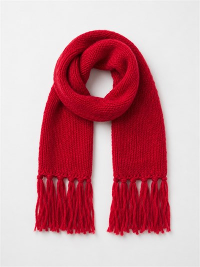 Retrobird Red Large Soft Knitted Scarf