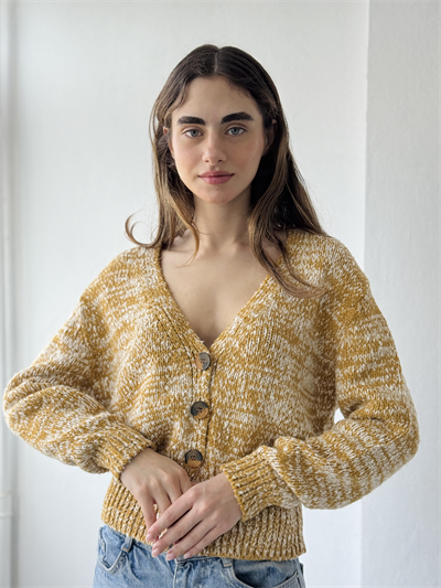 Retrobird Mustard Short Cardigan