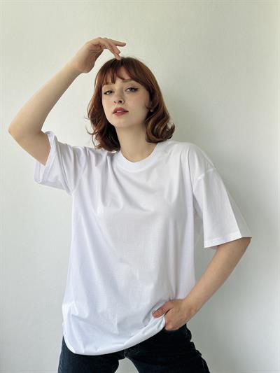 Retrobird Beyaz Unisex Oversize Tişört