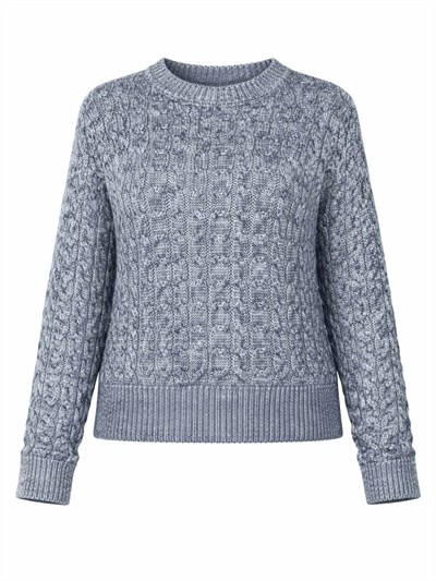 Retrobird Dark Blue Light Shiny Knit Sweater