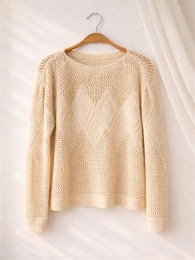 Retrobird Cream Openwork Perforated Spring Knit