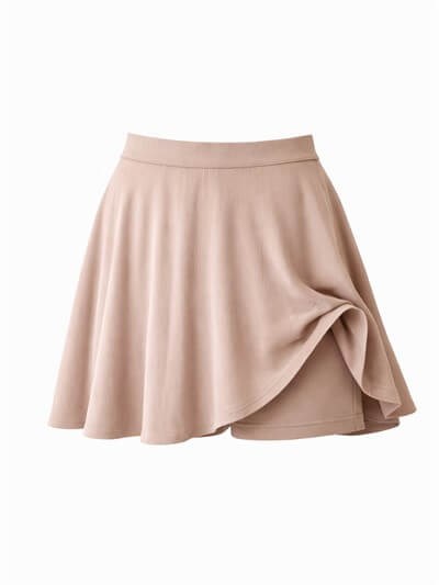 Retrobird Cream Flared Short Skirt