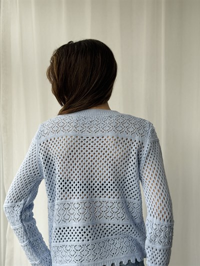 Retrobird Blue Embroidered Romantic Cardigan