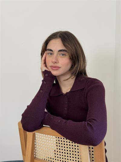 Retrobird Lycra Thin Premium Wine Red Polo Collar Basic Sweater