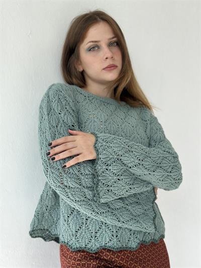 Retrobird Lili Ajurlu Delikli Çağla Triko Kazak