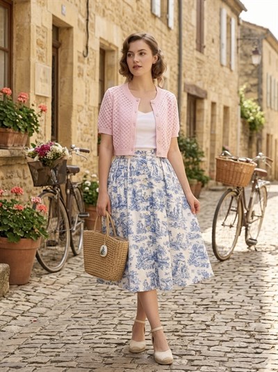 Retrobird Lou Retro Ajurlu Pembe Kısa Hırka