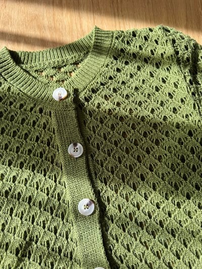 Retrobird Lou Retro Openwork Khaki Short Cardigan