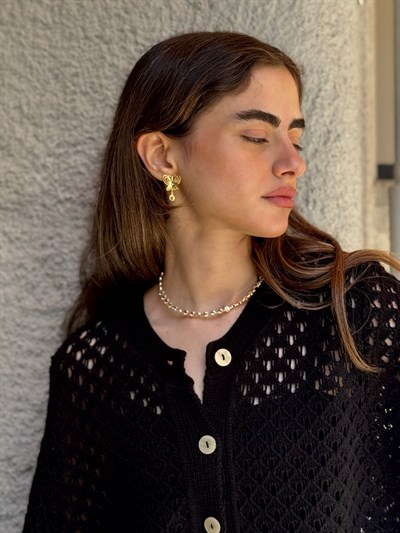 Retrobird Lou Retro Openwork Black Short Cardigan