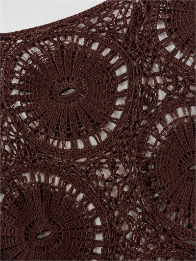 Retrobird Mabel Mandala Motifli Ajurlu Kahverengi Kroşe Kazak