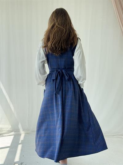 Retrobird Mandy Long Midi Length Vest Saxe Blue Dress