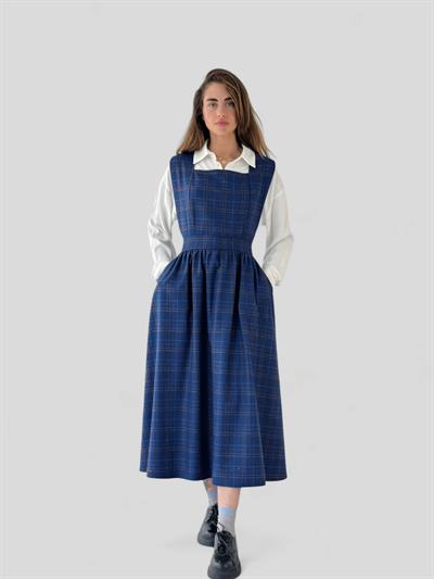 Retrobird Mandy Long Midi Length Vest Saxe Blue Dress