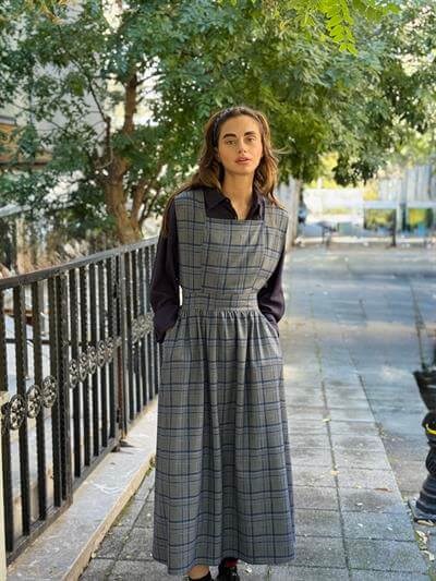 Retrobird Mandy Long Midi Length Vest Smoke Dress