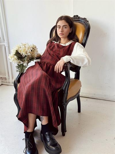 Retrobird Mandy Long Midi Length Vest Tile Dress