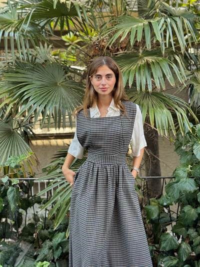 Retrobird Mandy Long Midi Length Vest Piti Check Dress