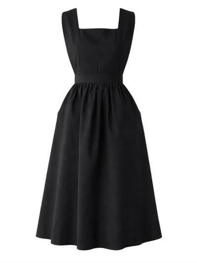 Retrobird Mandy Long Midi Length Vest Black Dress