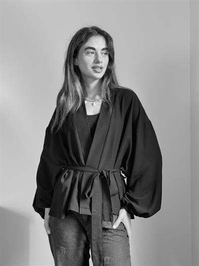 Retrobird Siyah Mini Wrap Bluz Kimono