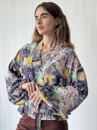 Retrobird Duman Rengi Mini Wrap Bluz Kimono