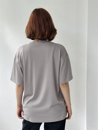 Retrobird Nakışlı Saturday Antrasit Unisex Oversize Tişört