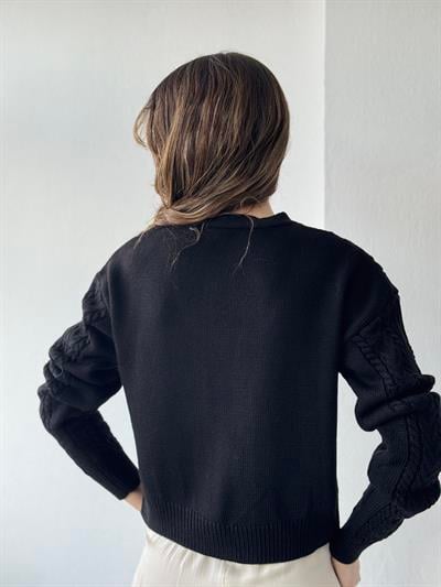 Retrobird Front-Tie Black Cardigan