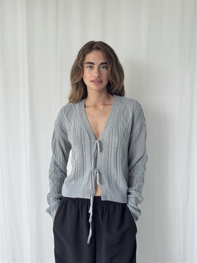 Retrobird Önden Bağlamalı Gri Hırka