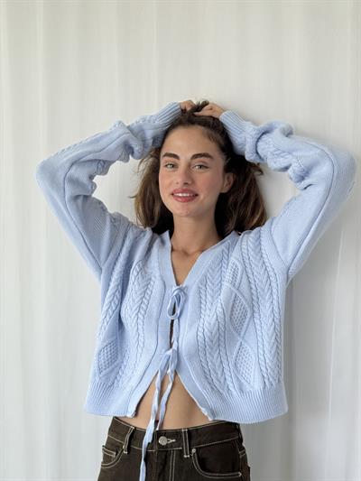 Retrobird Önden Bağlamalı Mavi Hırka