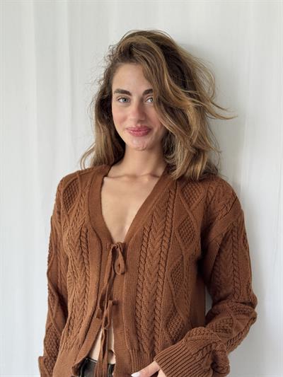 Retrobird Önden Bağlamalı Kahverengi Hırka