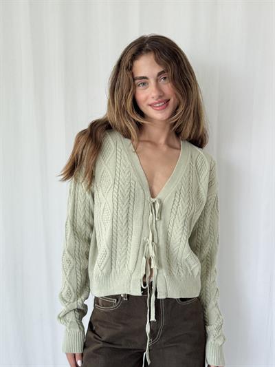 Retrobird Önden Bağlamalı Açık Yeşil Hırka