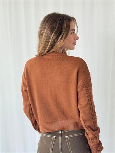 Retrobird Önden Bağlamalı Kahverengi Hırka