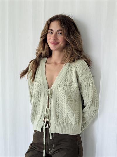 Retrobird Önden Bağlamalı Açık Yeşil Hırka