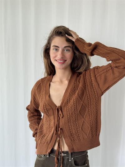 Retrobird Önden Bağlamalı Kahverengi Hırka