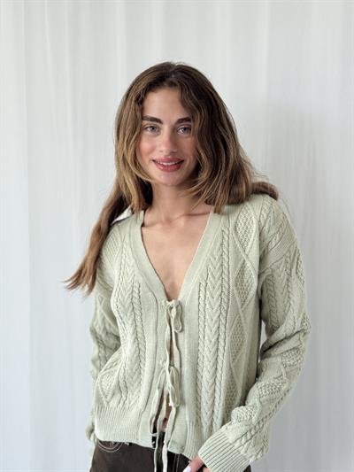 Retrobird Önden Bağlamalı Açık Yeşil Hırka