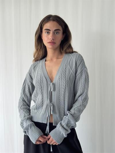 Retrobird Önden Bağlamalı Gri Hırka